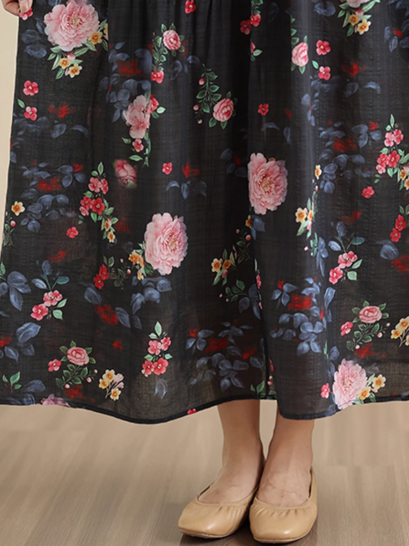Boho Floral Beach Midi Dress for Summer Comfort