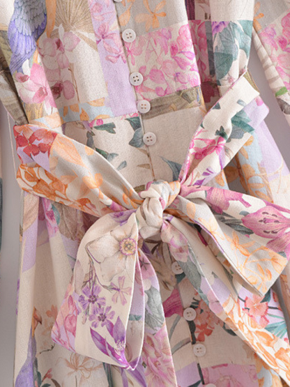 Robe de chemise à ceinture imprimée à chaque fille élégante de chaque élégante