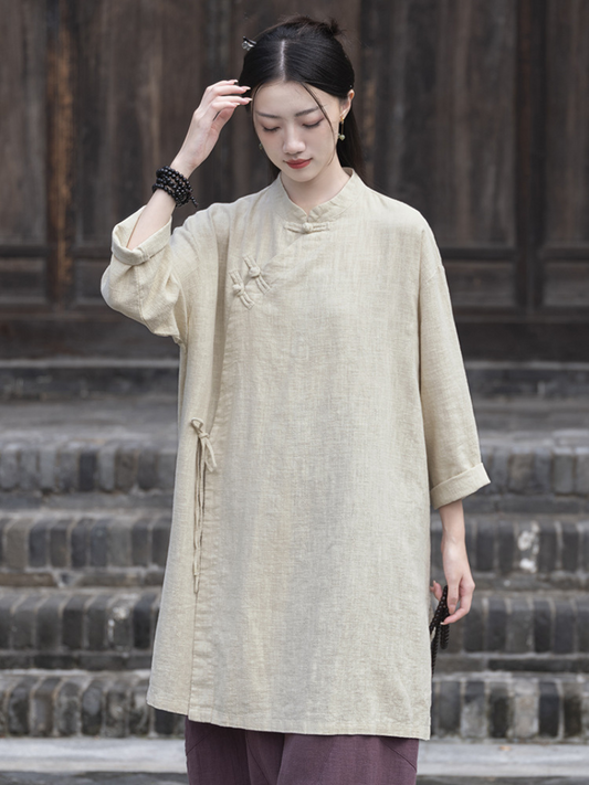 Women's Disk Button Shirt Dress