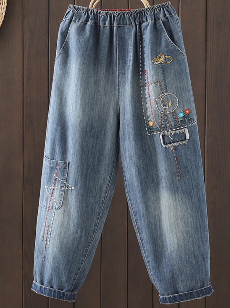 Women's Embroidery Loose Bottom 