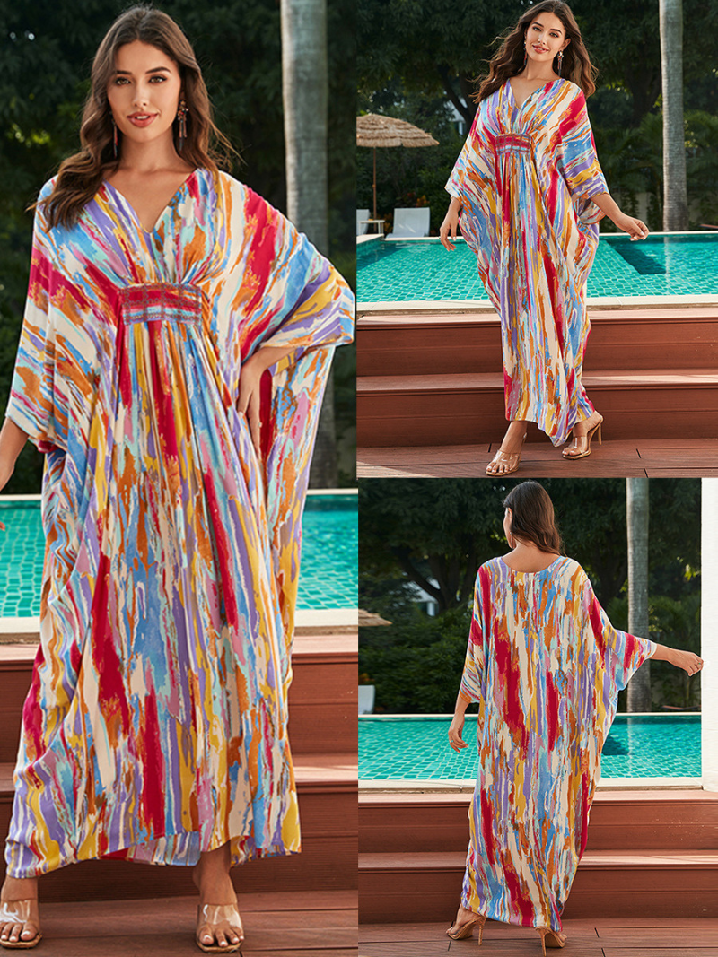 Women's Summer Loose Cover-Up Outer Wear Kaftan Dress