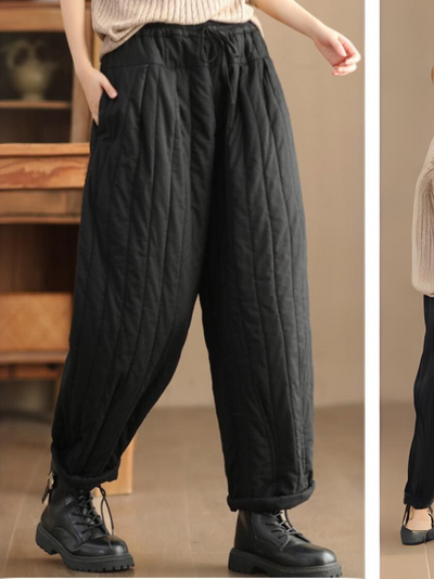 Women's Trouser Double-layer Vertical Stripe Bottom