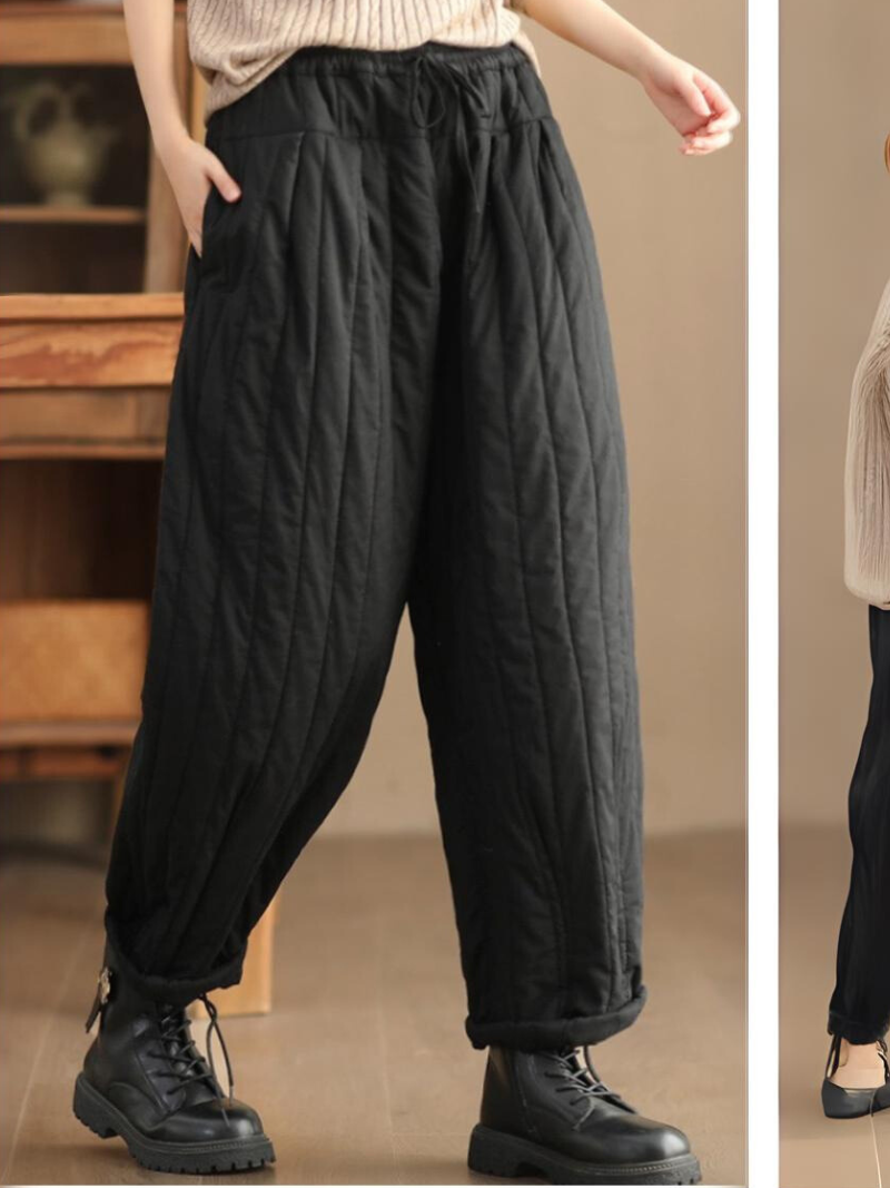 Women's Trouser Double-layer Vertical Stripe Bottom