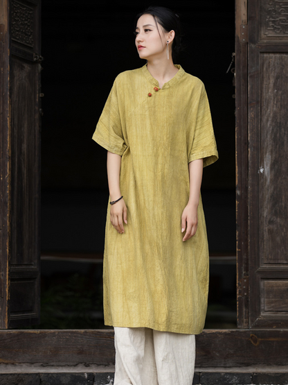 Woman yellow A-line Dress