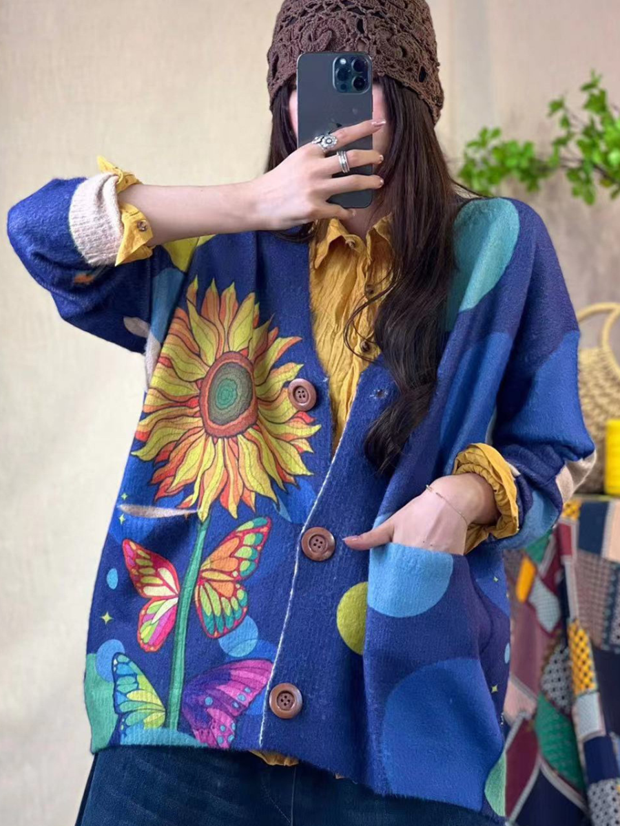 Women's Printed Cardigan