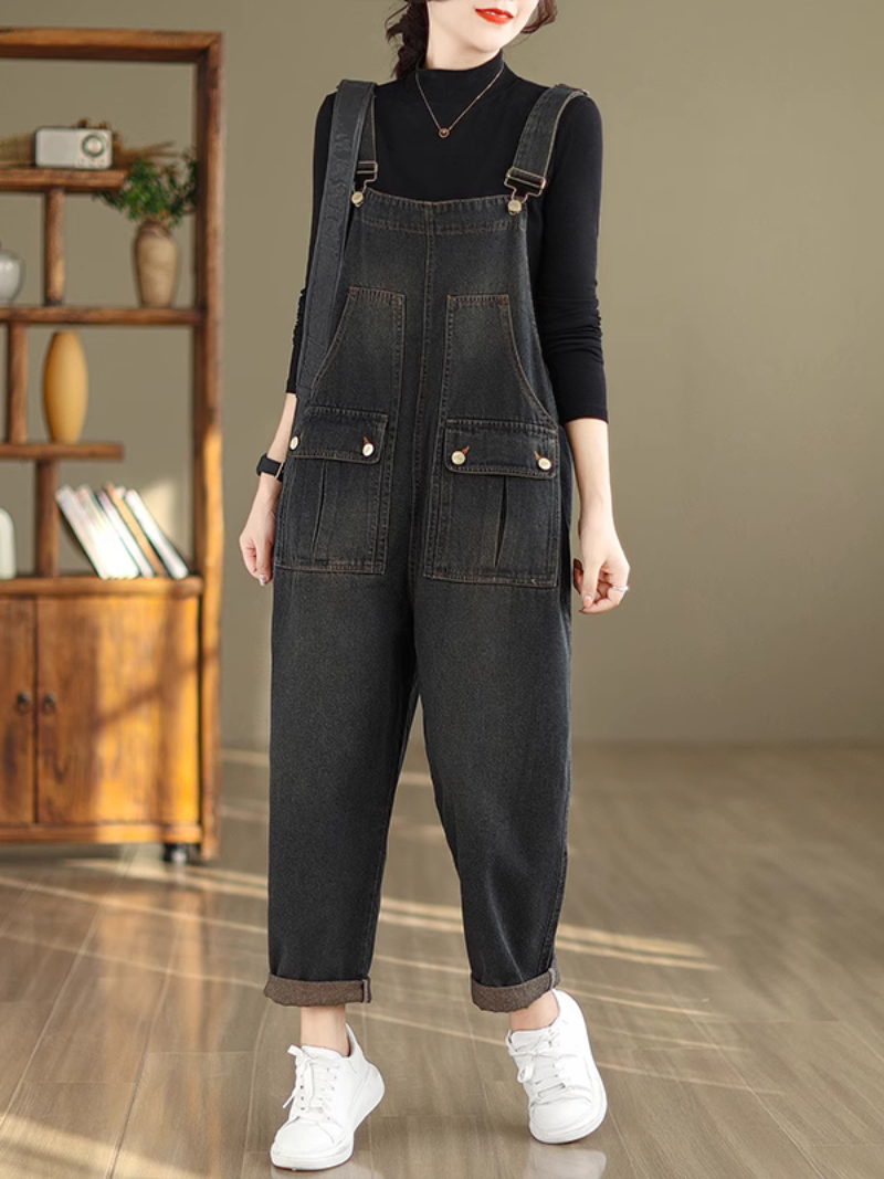 Women's Stylish Modern Pockets Overalls Dungarees