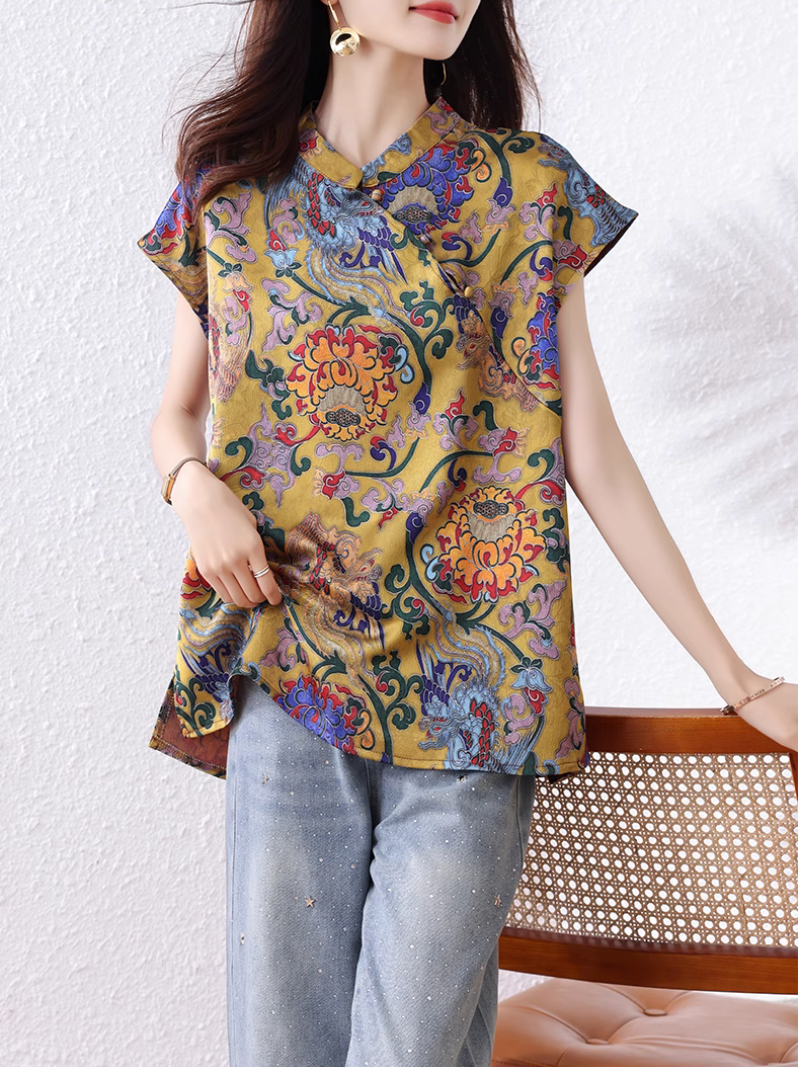 Women's Everyday Wear Trendy Printed Short Top