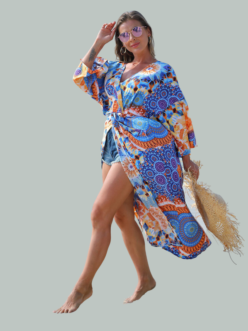 Women's Polyester Kimono Jacket 