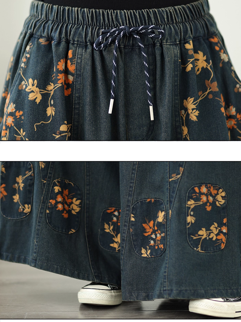 Women’s Casual Elegant & Easy Printed Style Loose Bottom