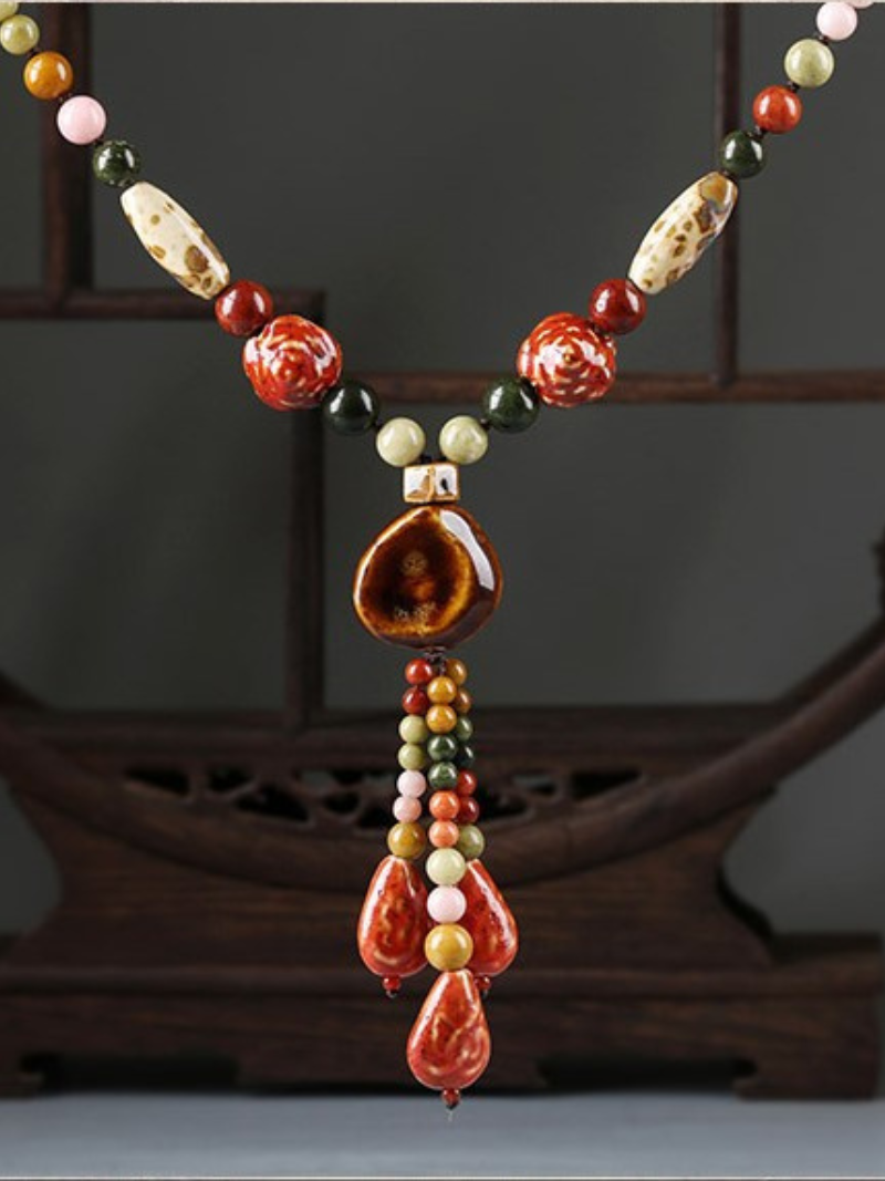 Women's Summer Boho Chic Crystal Pendant Necklace