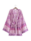 Just My Type Women's Cotton Floral Short Kimono Jacket
