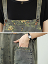 Women's Summer Denim Jumpsuit Cropped Pant Style Overall Dungaree