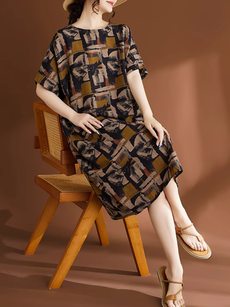 Women's  Summer Casual & Trendy Printed Midi-Dress