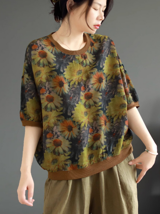 Summer de mujeres en cualquier ocasión Tops impresos florales sueltos
