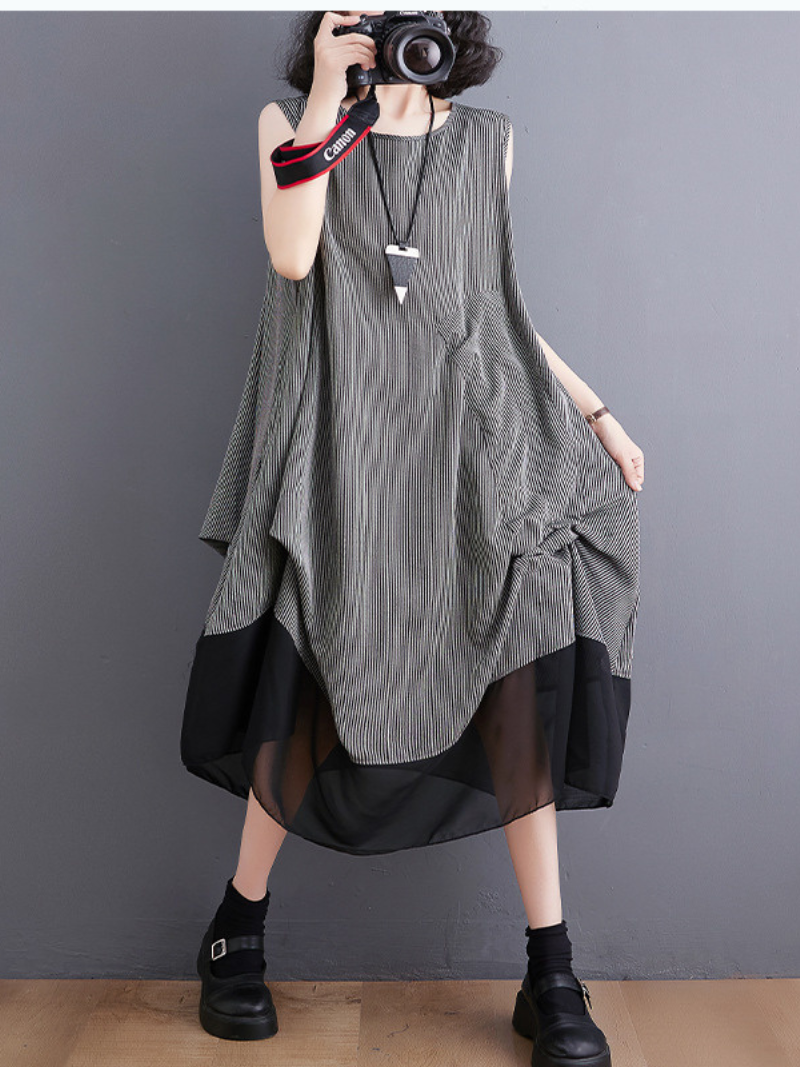 Women's Comfort and Stylish Loose Sleeveless Midi Dress
