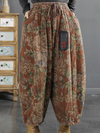 Women's Comfy Patch Elastic Waist  Printed Bottom