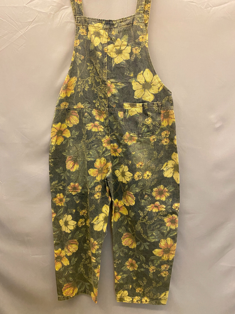 Wildflower Print Dungarees - Loose Tapered Leg Fit
