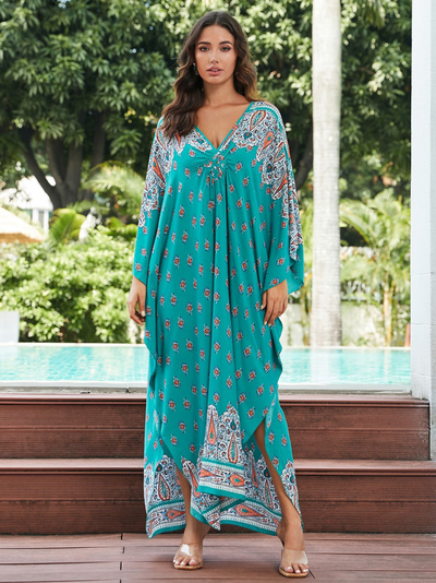 Women's Summer Elevate Beach Cover-Up Long Kaftan Dress