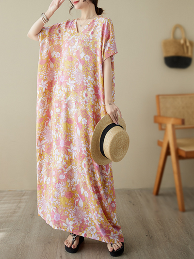 Women's V-neck Kaftan Dress