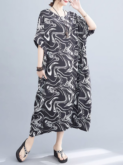 Women's Black Kaftan Dress