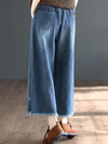 The Lost Heart Women's Denim Elastic Waist Bottom Pants