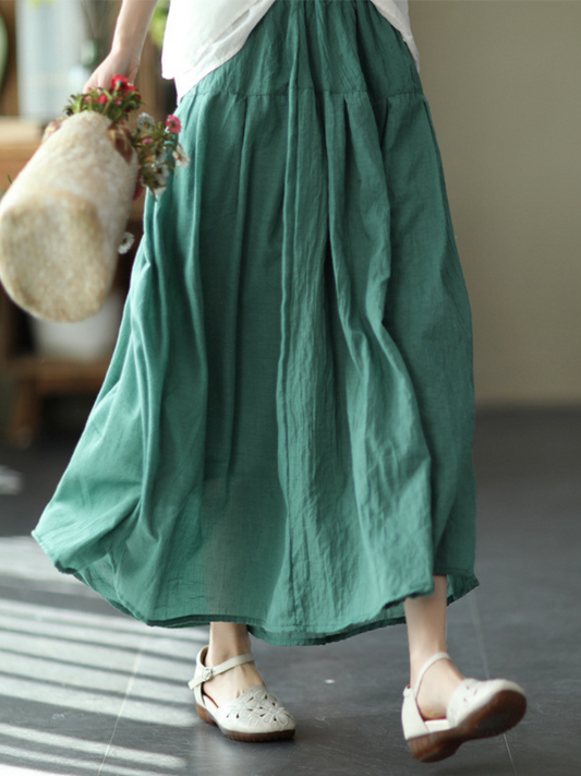 Jupe de couleur solide du printemps et d'été des femmes