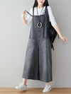 Women's Wide-Leg Dungarees with Adjustable Straps