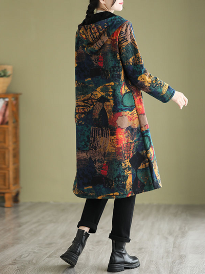 Womens Relaxed Fit Front Pockets Mid-Length Hooded Coat