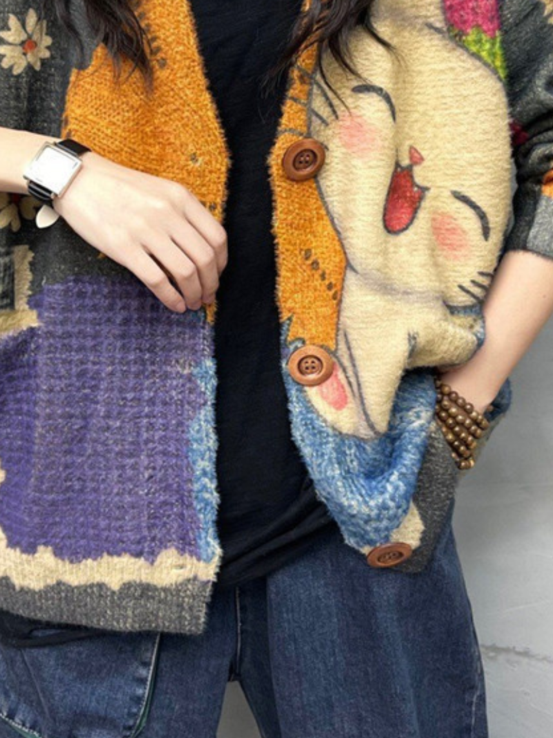 Women's Cute Cat Cardigan