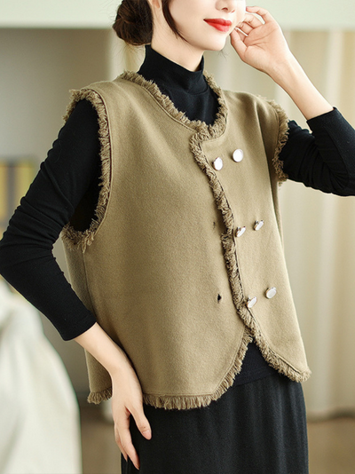 women's All-in-One Style knitted Vest Coat