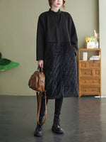 Velvet Diamond Quilted Cotton Coat for Women | Loose Winter Overcoat
