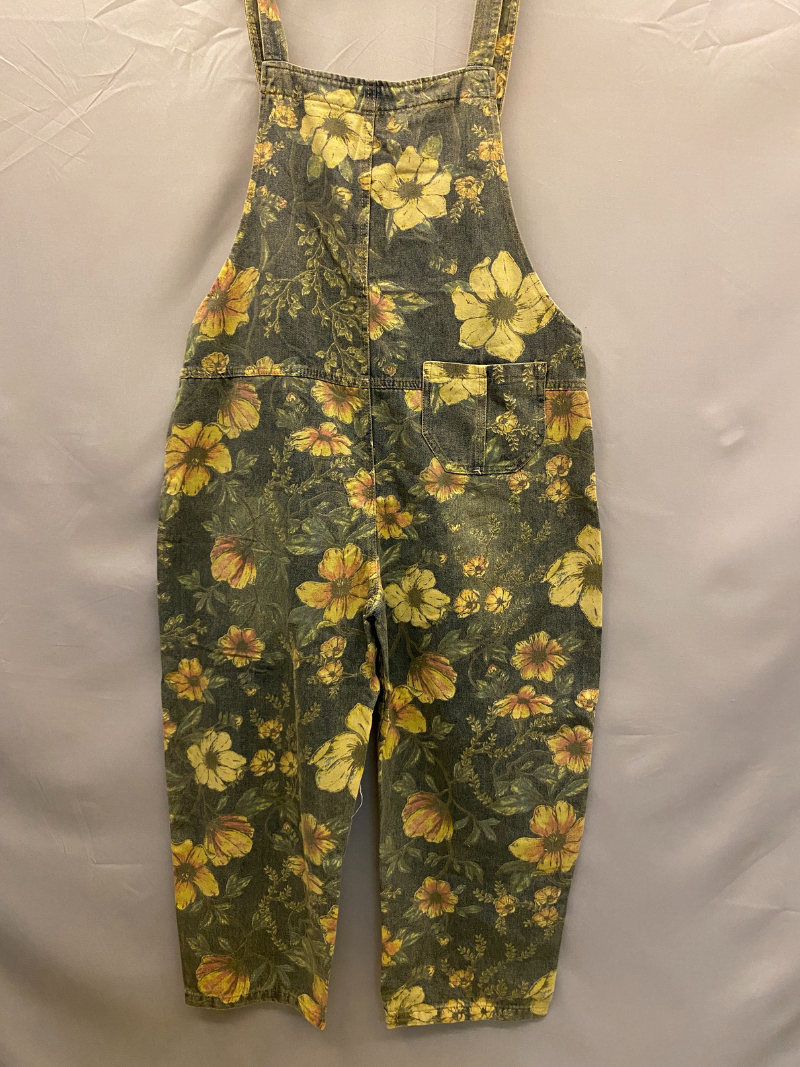Wildflower Print Dungarees - Loose Tapered Leg Fit