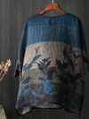 Women's Beauty Floral Printed Round Neck Shirt Tops