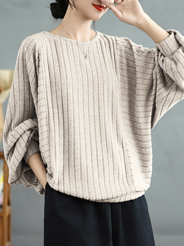 Modischer, stilvoller, einfarbiger, lockerer Pullover für Damen