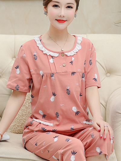 Beach party Women's Summer Sleepwear Short Pajamas Suit