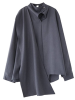 Chic City Tunic for Effortless Days — Asymmetric High-Neck Elegance Top