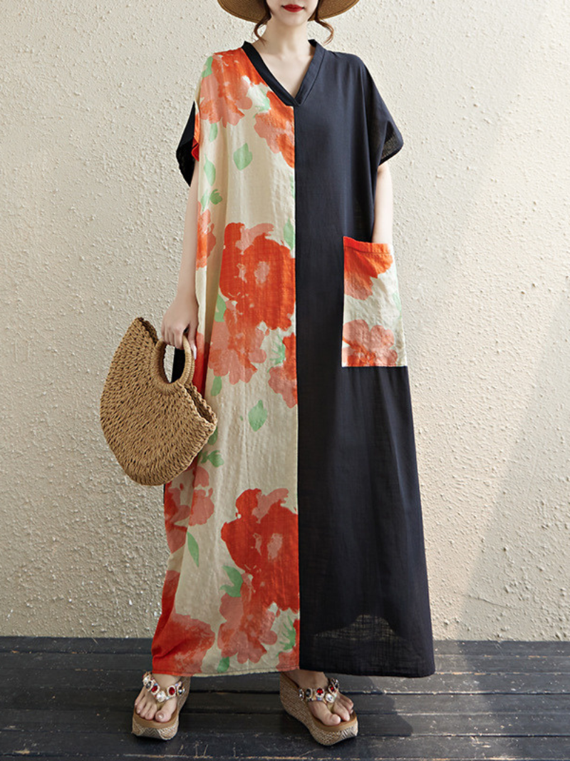 Women's Summer  Smock Style Printed Kaftan Dress.