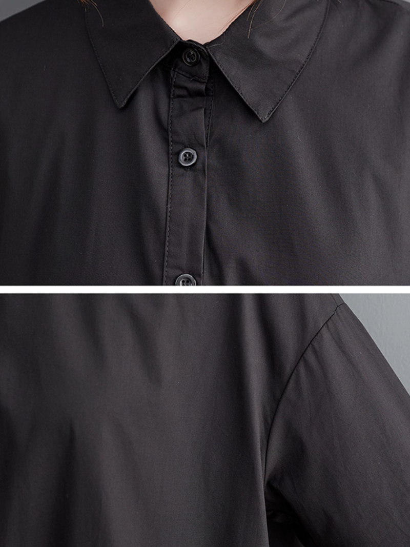 Abstract Pleated Shirt Dress Maxi with Collar, Artful Movement and Poise