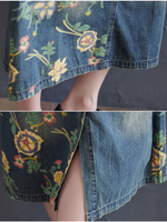 Loose Fit Women's Floral Denim Overalls for Summer