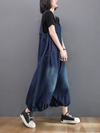 Women's  Relaxed Fit Wide Leg Bib Dungarees