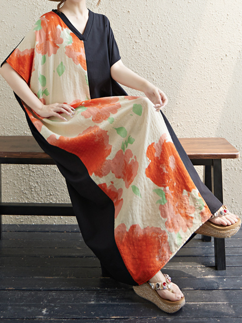 Women's Summer  Smock Style Printed Kaftan Dress.