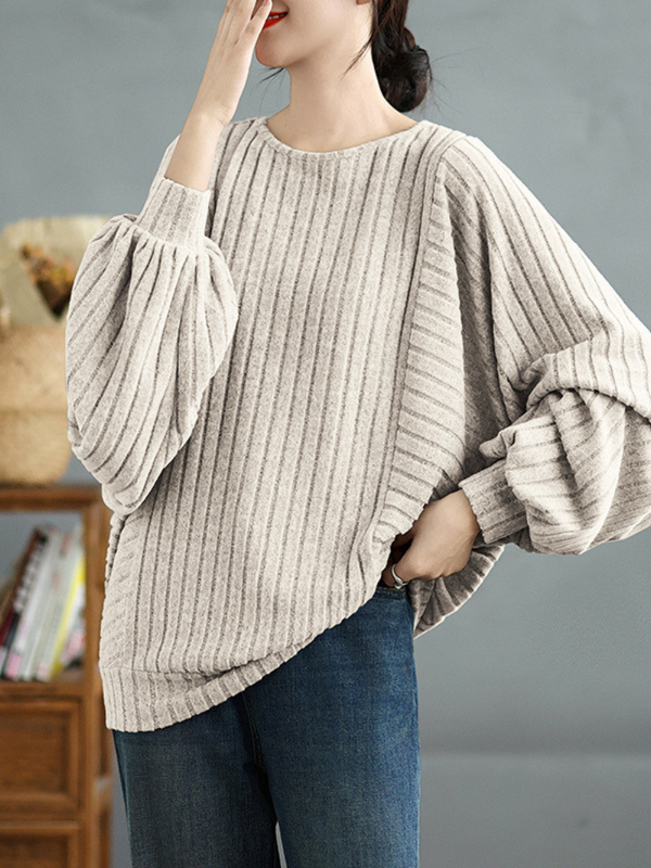 Modischer, stilvoller, einfarbiger, lockerer Pullover für Damen