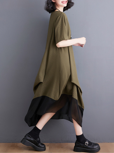 Women's Short Sleeves  A-line Dress