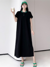 Women's Black Collar  Shirt Dress