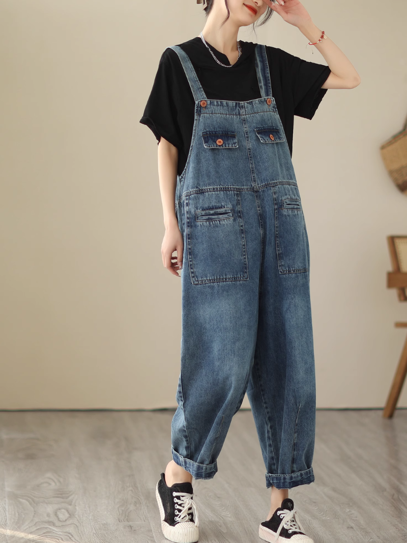 Women's Denim Delight Versatile Overalls Dungarees