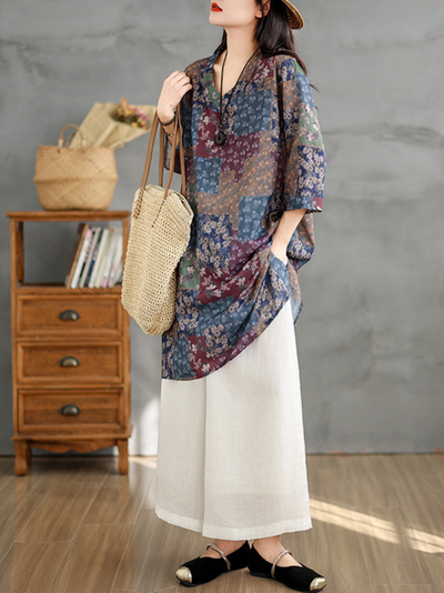 Women's Summer Casual Mid-Length Artistic Printed Tops