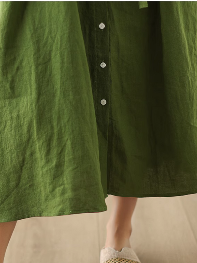 Women's Casual & Stylish Side Pockets Button-Up Shirt Dress