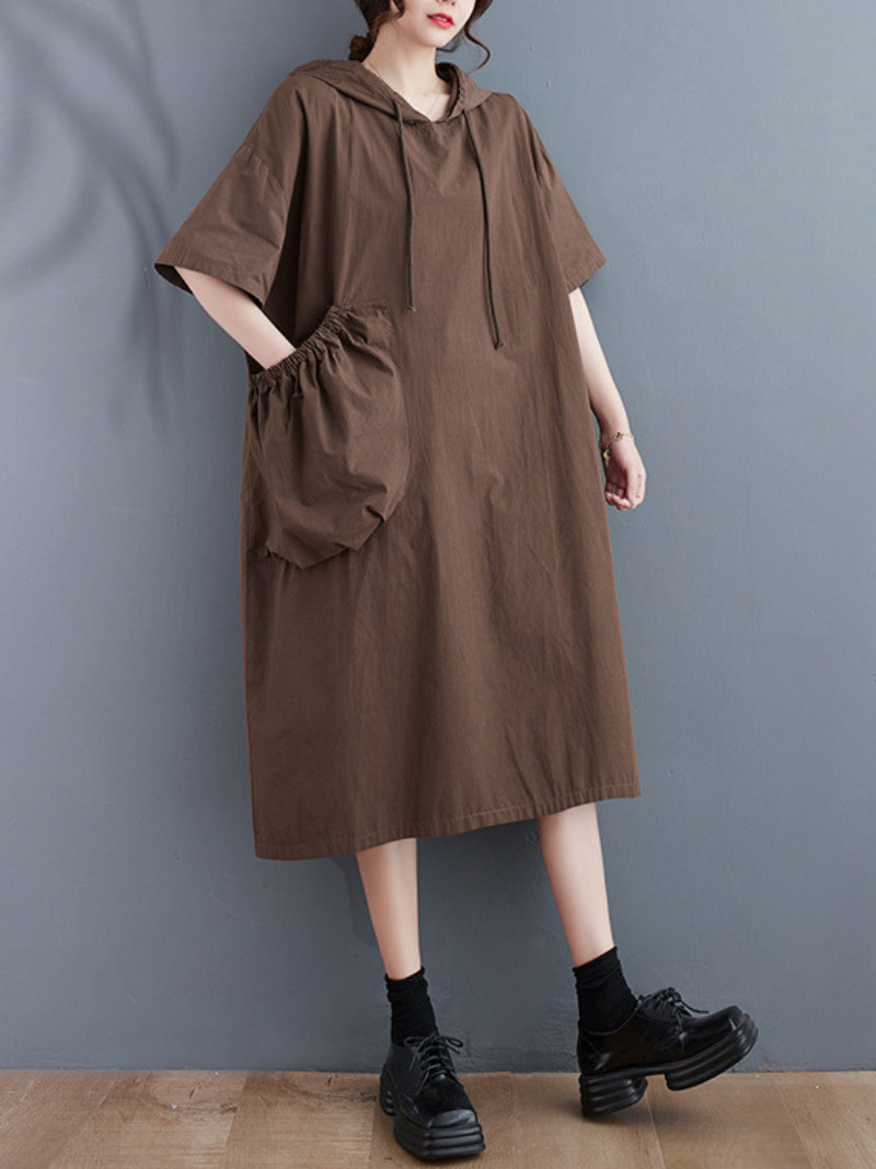 Women's Coffee Hoodie Dress