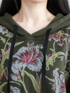 Women's Cool & Stylish Printed Mid-Length Side Pockets Hooded Dress