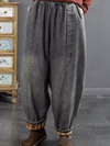 Women's Stylish Versatile Elastic Waist Pocket Harem Bottom